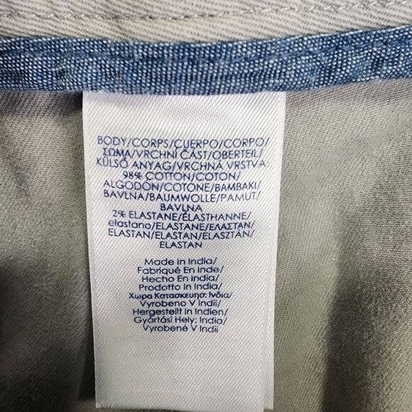 Mens Gray Chaps Stretch Chino Shorts 9" Inseam Cotton Elastane Blend Size 38 - Picture 4 of 10